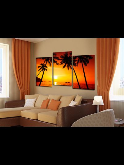 Модульная картина &quot;Райские пальмы&quot;