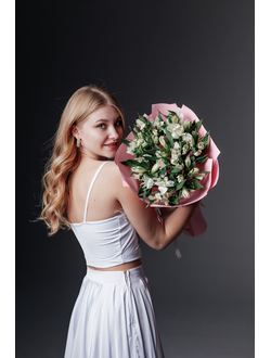 Букет из белых альстромерий ,9 шт