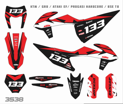 Наклейки на мотоцикл KTM 125-450 SX, SXF 2019-2022, EXC 2020-2023/GR8 #3538