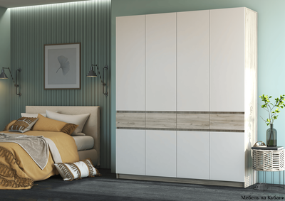 Бостон Шкаф ШК-004 ЛДСП Дуб Крафт серый/ Кашемир