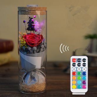 Цветок в колбе с электронной подсветкой + Пульт