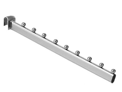 U148 Кронштейн наклонный хром 9 шариков на овальную-прямоугольную трубу универсальный L=460 мм