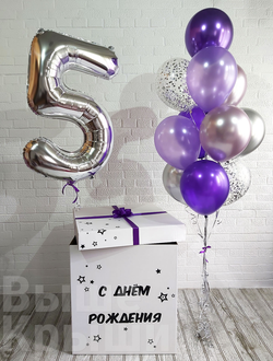Коробка с шарами "Лиловая" (11 шариков)