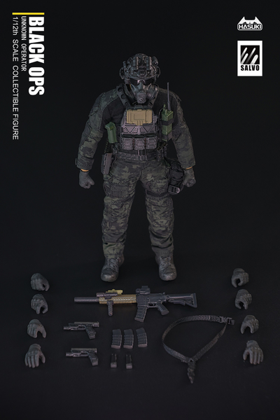 Боец спецназа - Коллекционная фигурка 1/12 SCALE Black Ops (SA01) - HASUKI