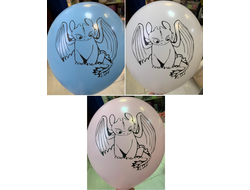 шар с гелием 12"/30 см "Беззубик"