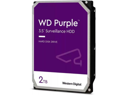 Жесткий диск HDD 2000 Gb Western Digital WD22PURZ, 3.5", 256Mb, SATA III, Purple