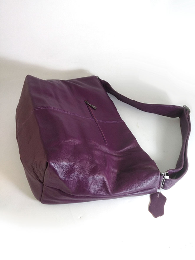 (АРТИКУЛ: 10135/8) СУМКА МЕШОК ЖЕНСКАЯ, БОЛЬШАЯ, НАТУРАЛЬНАЯ КОЖА, ФИОЛЕТОВАЯ, ШИРОКИЙ РЕМЕНЬ ЧЕРЕЗ ПЛЕЧО