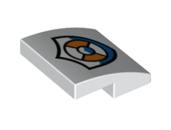 Slope, Curved 2 x 2 x 2/3 with Coast Guard Logo Pattern, White (15068pb122 / 6183758)