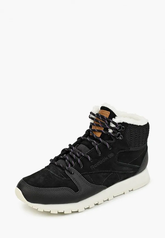 Кроссовки Reebok Classic CL LTHR ARCTIC BOOT замшевые черные