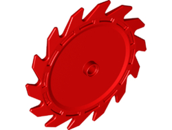 Technic Circular Saw Blade 9 x 9 with Pin Hole and Teeth in Same Direction, Red (61403 / 6153225)