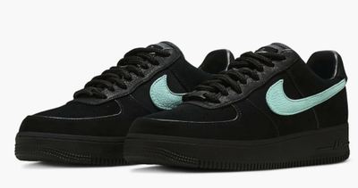 Nike Air Force 1 Low Tiffany (Черные) сбоку