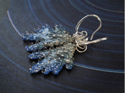 Серьги в виде крылышек русалки "Брызги звёздных волн"