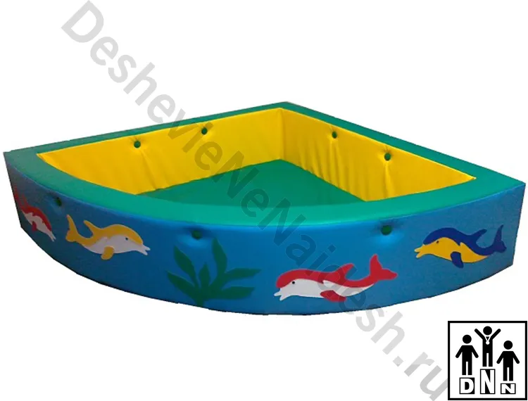 Сухой бассейн квадратный Подводный мир голубой