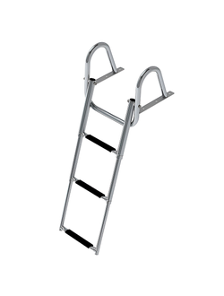 Трап телескопический с поручнем, 3 черных ступени (ширина 350 мм.)