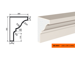 Фасадный карниз из пенополистирола с покрытием LEPNINAPLAST (Лепнинапласт)  КВ-350/3