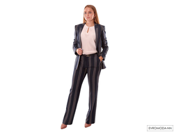 Костюм женский синий в полоску 3399 Pretty One (р.44 RU)