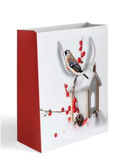 Пакет подарочный "Снегирь", 22х20х14