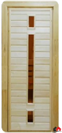 Дверь Наборная со стеклом ПО-6 Липа Размер (с коробкой): 1,9м*70см