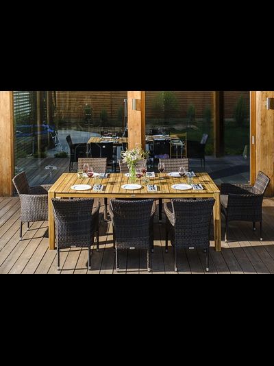 Обеденный комплект Aura 215 см на восемь персон с креслами