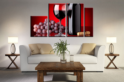 Модульная картина "Вино и виноград"