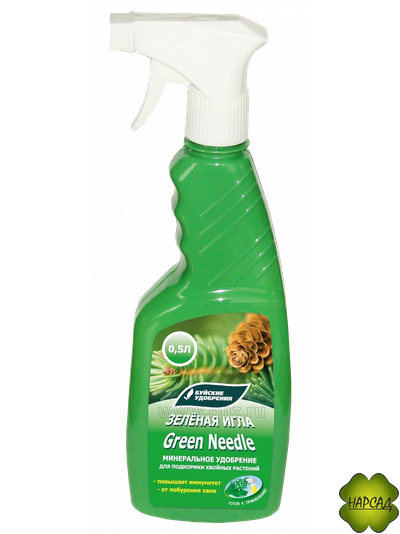Удобрение-спрей "Зеленая игла" (защищает от побурения!)