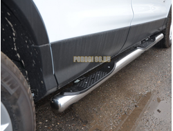 Пороги труба с проступью d76 Ford Kuga Explorer 2017-