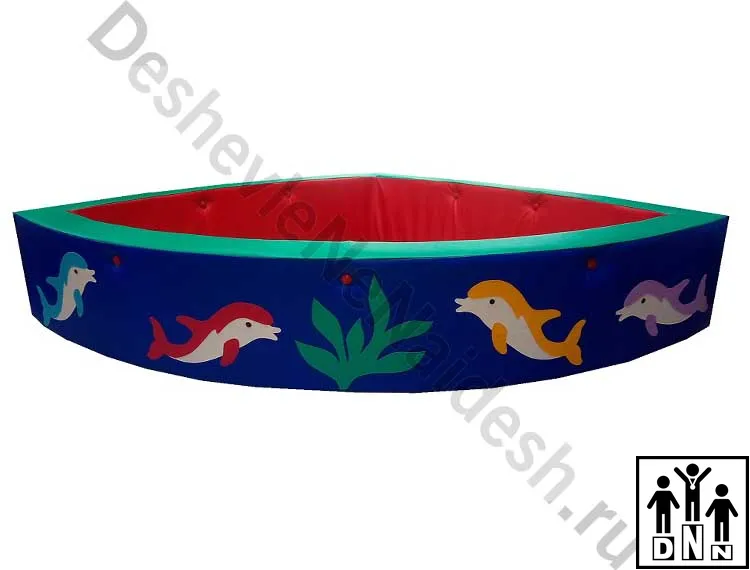 Сухой бассейн угловой Подводный мир синий