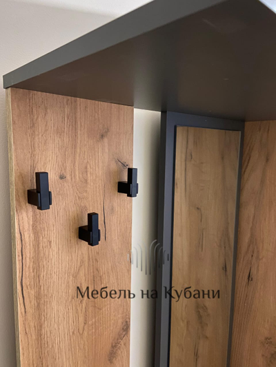 Абрау вешалка с зеркалом прихожая Дуб золотой/Графит