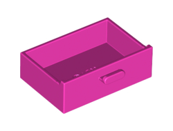 Container, Cupboard 2 x 3 Drawer, Dark Pink (4536 / 6332092 / 6360058)