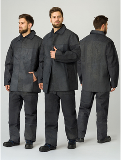 Костюм сварщика цельноспилковый, цвет черный р.52-54/170-176