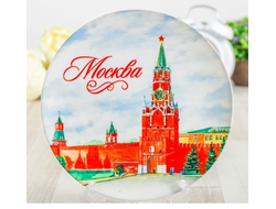 Тарелка с сублимацией "Москва. Спасская башня", акварель, 20 см