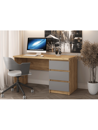 Бостон стол письменный Дуб Крафт золотой/Серый шифер