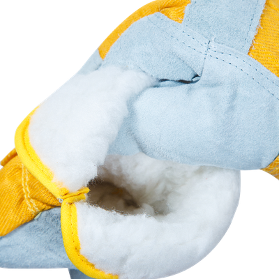 Перчатки GWARD Kombi Zima спилковые комбинированные, сер/желт (иск.мех)