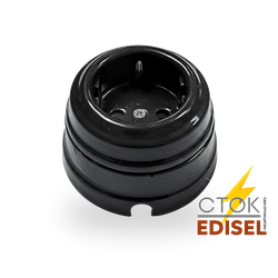 розетка керамическая двухкомпонентная черная