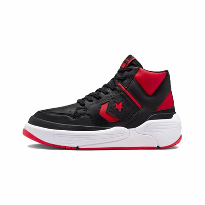 Купить Кроссовки Converse Weapon Cx Colorblocked Leather Black черно-красные высокие A03232C