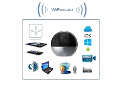 EZVIZ C6W моторизированная WiFi/LAN видеоняня с DVR. Full HD 1080p (4 Мп)