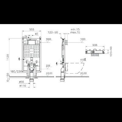 Vitra V8 система инсталляции для унитазов 3/6 л, глубина установки 9-12 см, 768-5800-01