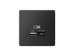 Systeme Electric ArtGallery Базальт USB Розетка A + тип-C 45Вт QC, PD, механизм GAL001429