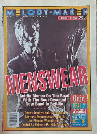 Melody Maker Magazine 4 February 1995 Menswear Cover, Иностранные музыкальные журналы, Intpressshop