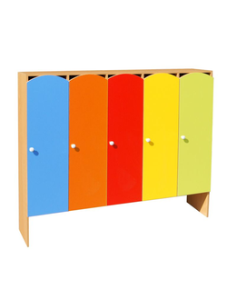 ШКАФ ДЕТСКИЙ ШНД-5 (ЛДСП корпус бук, фасад цветной синий/оранжевый/красный/желтый/зеленый)