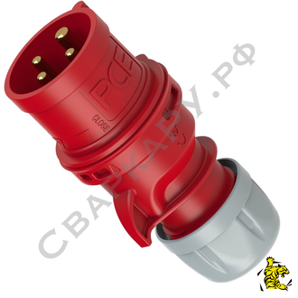 Вилка кабельная PCE Shark 014-6 380В/16А 4 полюса IP44 CEE ударопрочная брызгозащищенная