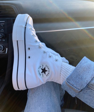 Кеды Converse Lift высокие на платформе белые