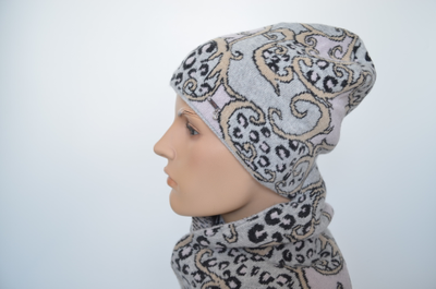 шапка и шарф жаккард