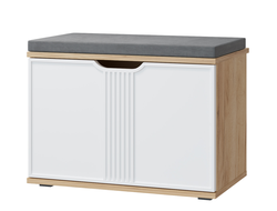 Прихожая ЭМИЛИЯ - Тумба ЭЛ-4К с подушкой Дуб Крафт золотой/Меренга