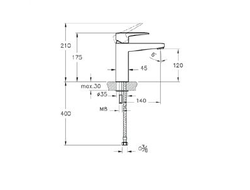 Смеситель для раковины, черный матовый, VitrA Root Square, A4273136EXP