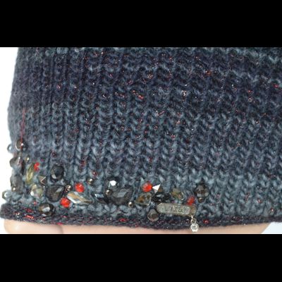 Итальянская шапка с украшениями Сваровски Vizio 5833 серая