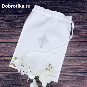 Крестильный набор для мальчика "Таинство Крещения", размеры на рост от 74 см и до 164 см, можно вышить любое имя, цена от