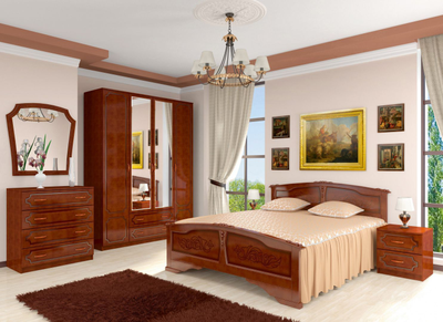 Спальный гарнитур " Лакированный " (Браво)