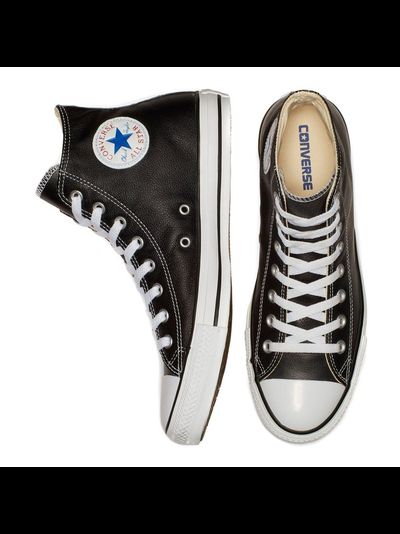 Кеды кожаные Converse All Star Classic черные высокие