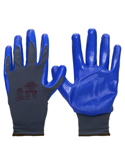 Перчатки Safeprotect НейпНит (нейлон+нитрил, серый с синим)